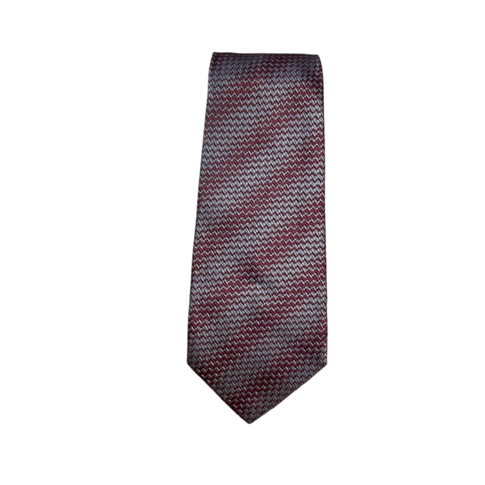 Vintage Fendi Silk Red Grey Geonetric Print Necktie Tie - Picture 2 of 13
